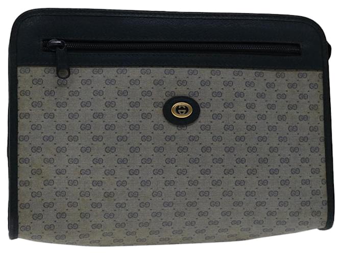 GUCCI Micro GG Supreme Clutch Bag PVC Leather Navy 97 01 037 Auth bs12751 Navy blue  ref.1318425