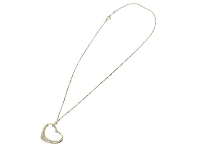 Autre Marque Tiffany&Co. Heart Necklace metal Silver Auth am6012 Silvery  ref.1318454