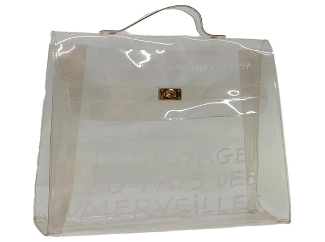 Hermès HERMES Vinyl Kelly Hand Bag Vinyl Clear Auth 69326  ref.1318468