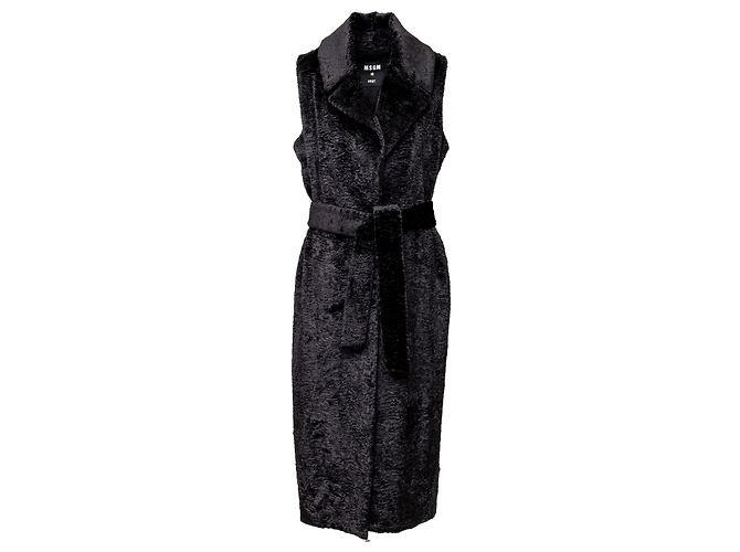 Casaco MSGM sem mangas com cinto Preto