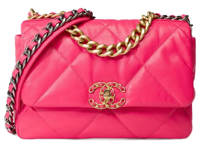 CHANEL Tasche Chanel 19 aus rosafarbenem Leder - 101808 Pink  ref.1318530