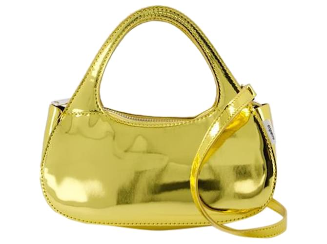 Metallic Micro Baguette Swipe Bag - Coperni - Synthetic - Gold Golden  ref.1318649