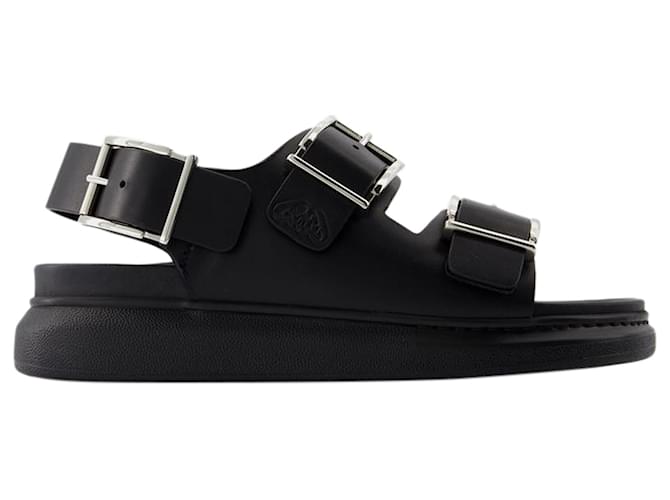 Seal Sandals - Alexander McQueen - Calfskin - Black Leather Pony-style calfskin  ref.1318677
