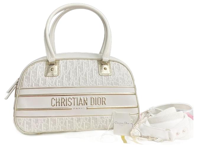 Dior Schräge Bowlingtasche „Vibe“ aus Leder  ref.1318686