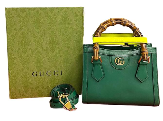 Gucci Mini-Tragetasche „Diana“ aus Bambus Leder  ref.1318690