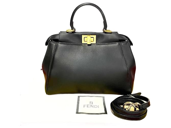 Fendi Peekaboo Mini Leather Handbag  ref.1318699
