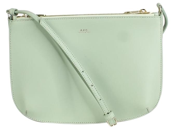 Apc Pastel green Sac Sarah crossbody bag Leather  ref.1318707