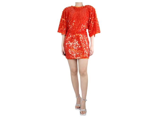 Autre Marque Orange open-back sequin mini dress - size UK 12 Polyester  ref.1318711