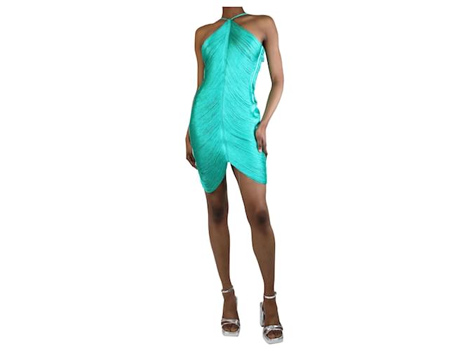 Cult Gaia Mini robe drapée verte à pompons - taille XS Polyester  ref.1318713