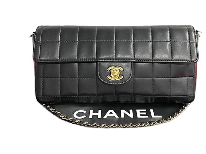 Chanel CC Chocolate Bar  East West Flap Bag Leather  ref.1318731