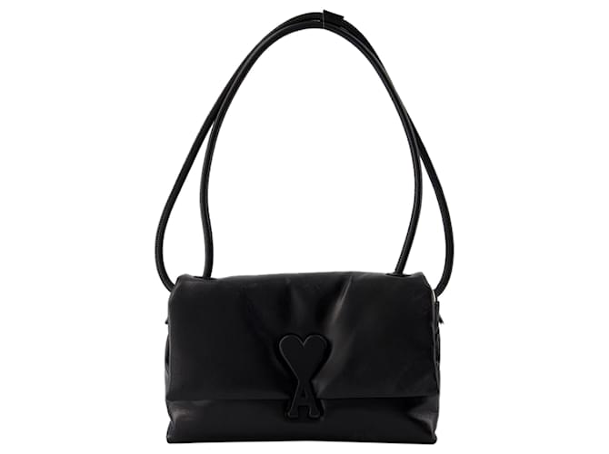 Voulez Vous Shoulder Bag - AMI Paris - Leather - Black  ref.1318748