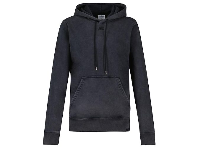 Courreges Sudadera con capucha polar de algodón gris
