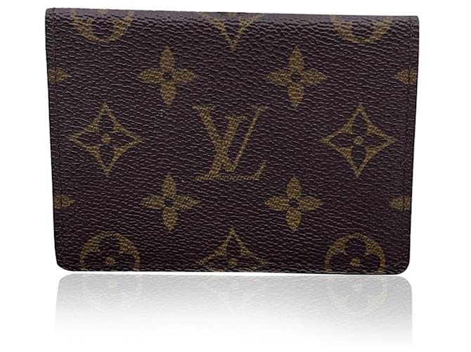 Louis Vuitton Porta-documentos de identificação de carteira dupla com monograma vintage Marrom Lona  ref.1318755
