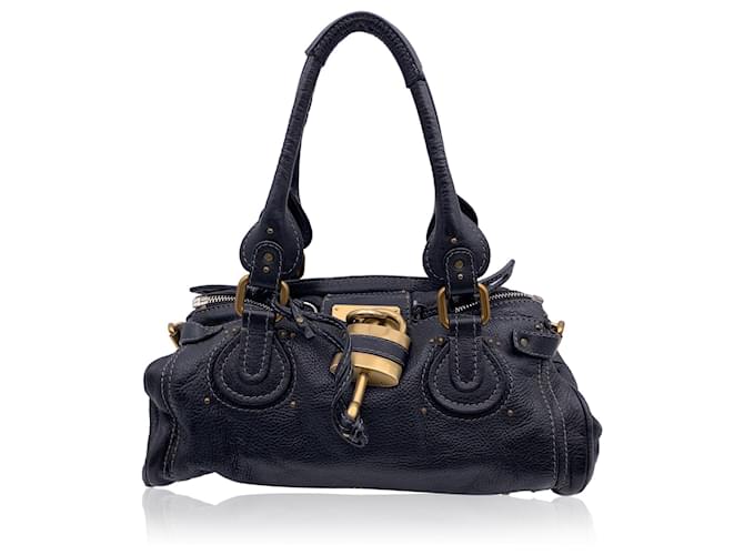 Chloé Black Leather Paddington Tote Medium Satchel Bag  ref.1318760