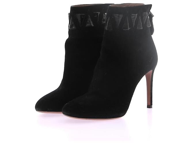 Alaïa ALAIA  Ankle boots T.eu 37.5 Suede Black  ref.1318767