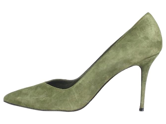 Manolo Blahnik Green suede pointed toe heels - size EU 36  ref.1318786