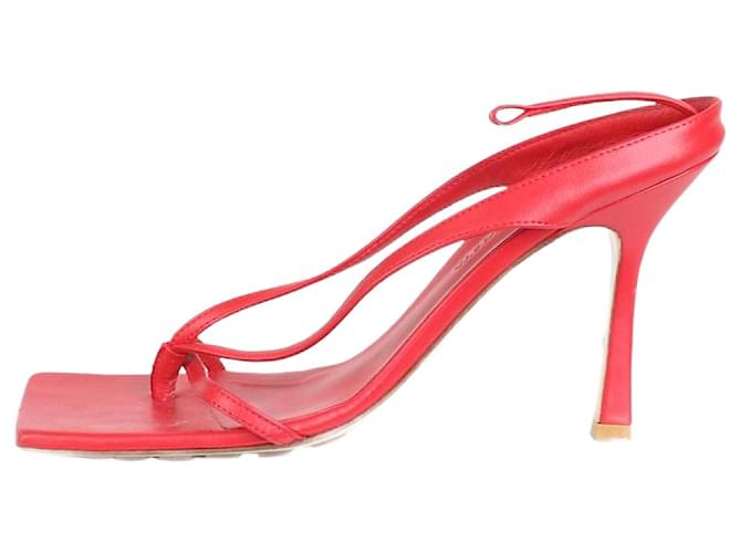 Bottega Veneta Red leather sandal heels - size EU 38.5  ref.1318793