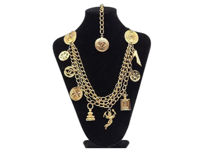 Cambon Chanel CC Coco Paris Iconic Accessories Chain Necklace Belt (rare) Gold hardware Metal  ref.1318815
