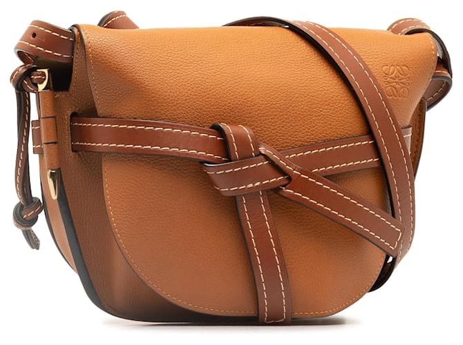 Loewe Brown Small Gate Leather Crossbody Bag Pony-style calfskin  ref.1318862