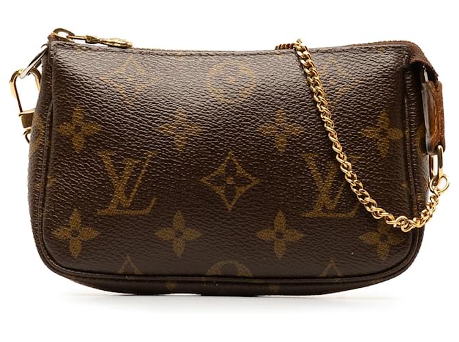 Louis Vuitton Brown Monogram Mini Pochette Accessoires Cloth  ref.1318887