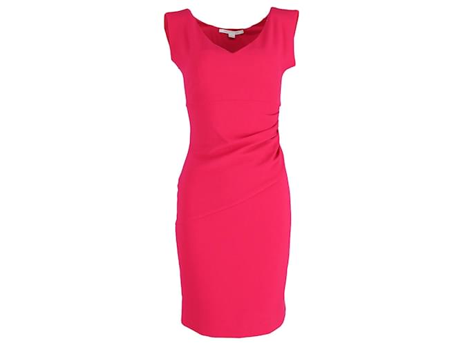Diane von Furstenberg Bevin Ruched Stretch-Crepe Dress in Fuchsia Pink Polyester  ref.1318910