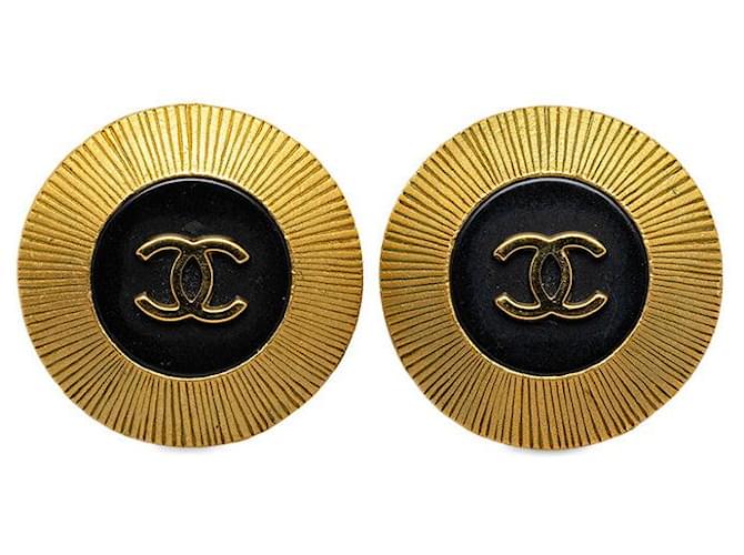 Chanel CC Round Plate Earrings Metal  ref.1318926