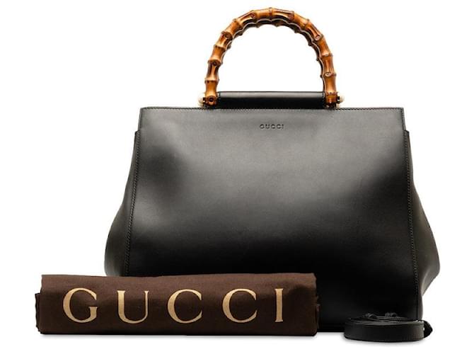 Gucci Leather Bamboo Nymphaea Top Handle Bag 453766  ref.1318943