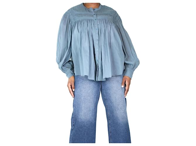 Isabel Marant Etoile Stone blue cotton smocked blouse - size UK 12  ref.1318970
