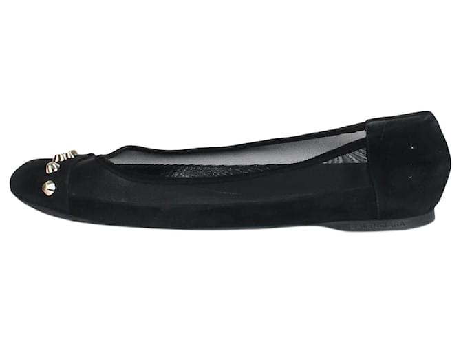 Balenciaga Chaussures plates en daim et mesh noir - taille EU 39 Suede  ref.1318975