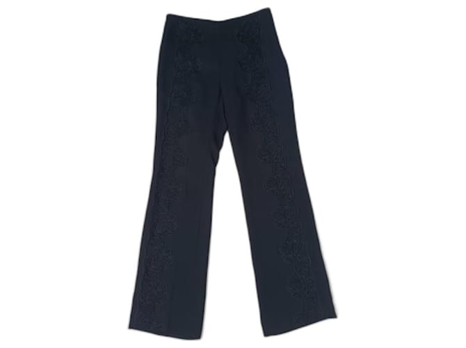 Pantalon en dentelle noir Armani vintage Viscose  ref.1318989