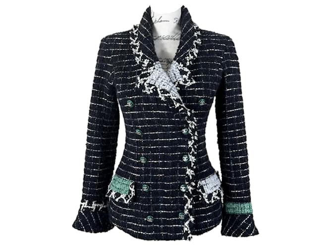 Chanel Novo casaco de tweed preto ícone  ref.1318991