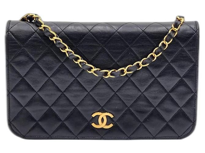 Chanel Timeless Classic Single Flap Wallet On Chain Black Leather  ref.1318995