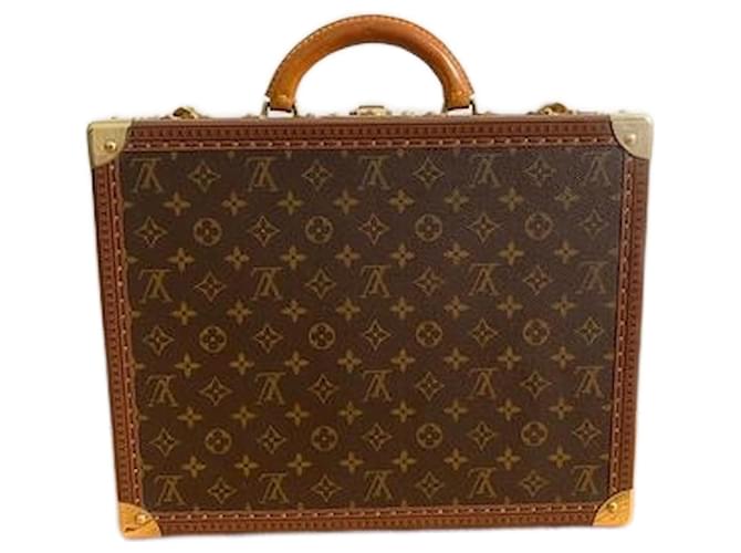 Louis Vuitton Cotteville 40 suitcase Brown Cloth  ref.1319003
