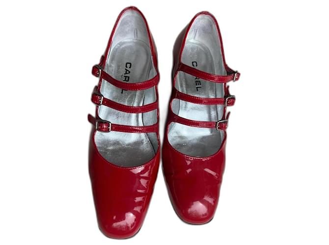 Carel Babies Kina Silvery Red Patent leather  ref.1319007