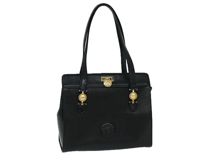VERSACE Shoulder Bag Leather Black Auth bs12838  ref.1319025