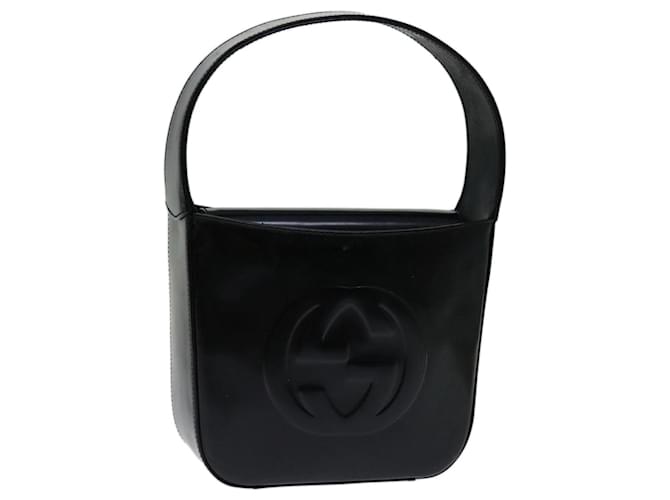 GUCCI Interlocking Hand Bag Patent leather Black 007 2023 0249 Auth ti1576  ref.1319031