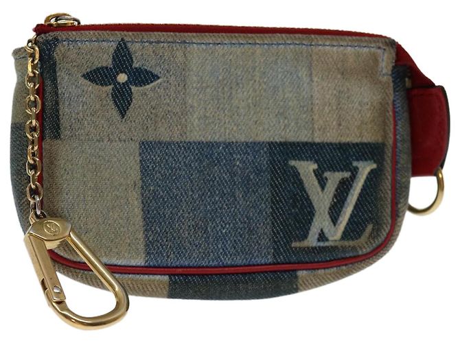 LOUIS VUITTON Monogramm Denim Mini Pochette Accessoires Blau M68760 LV Auth 69550