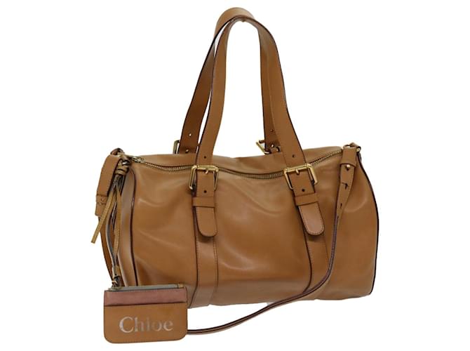 Chloé Chloe Sam Mini Boston Paddington Bag Leather Brown 03 12 51 65 5811 Auth yb532  ref.1319062