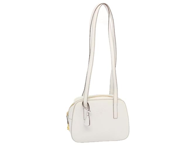 Saffiano PRADA Safiano leather Shoulder Bag White Auth bs12825  ref.1319063