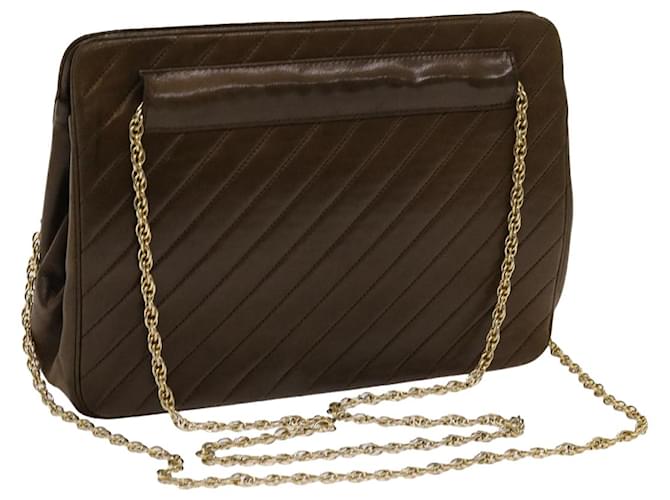 CHANEL Chain Mademoiselle Shoulder Bag Lamb Skin Brown CC Auth bs13036  ref.1319068