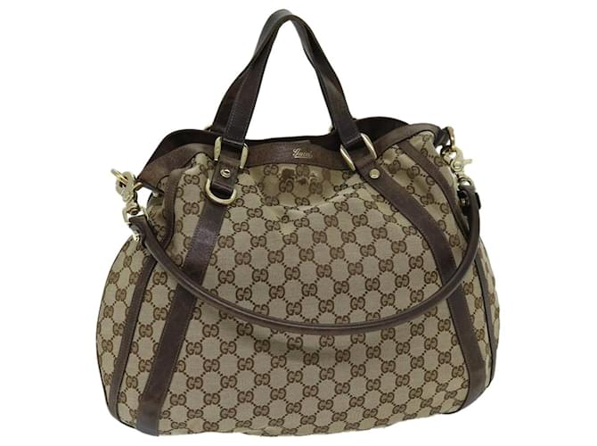 Gucci GG Canvas shoulder bag 2way Beige 130734 auth 69645  ref.1319092