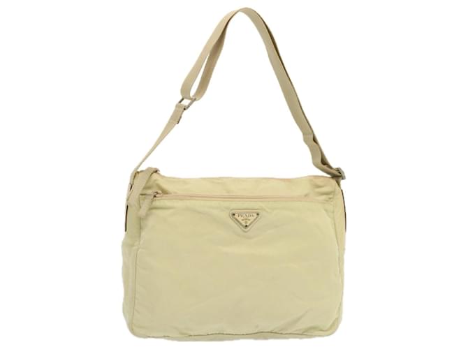 PRADA Shoulder Bag Nylon Cream Auth 69345  ref.1319133