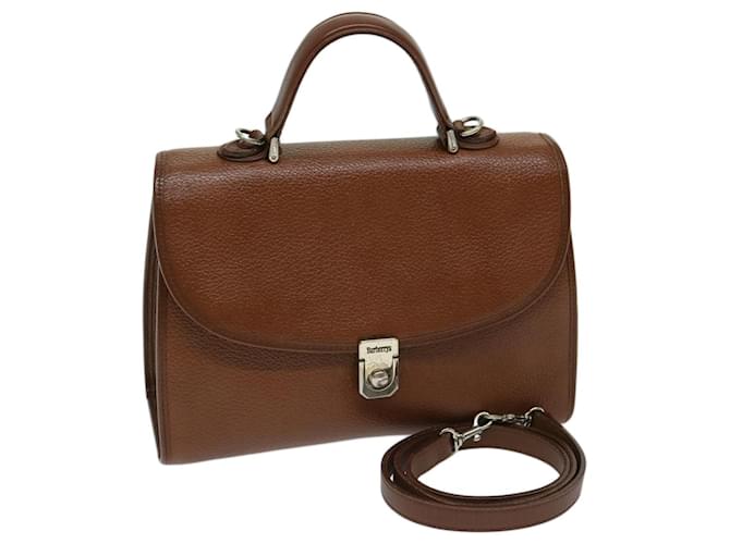 Autre Marque Burberrys Hand Bag Leather 2way Brown Auth ep3800  ref.1319136