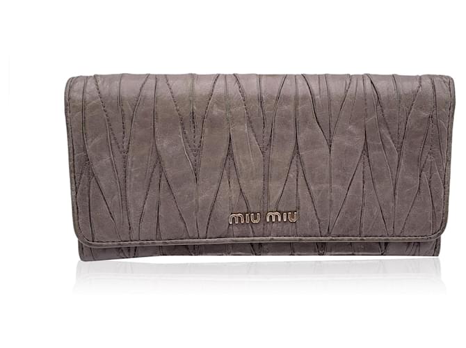 Miu Miu Wallet Grey Leather  ref.1319216