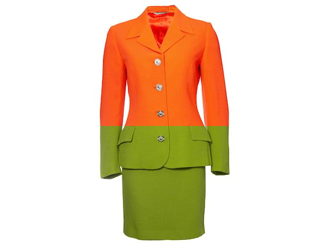 Autre Marque Gianni Versace Couture, Orange blazer and skirt  ref.1319280