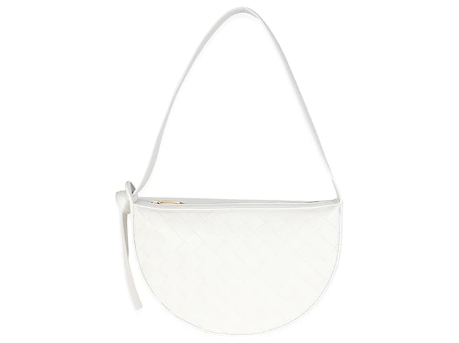 Bottega Veneta White Intrecciato Mini Sunrise Bag Leather  ref.1319366