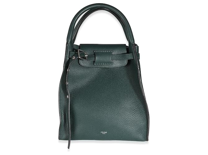 Céline Celine Green Supple Grained Calfskin Small Big Bag Leather  ref.1319371
