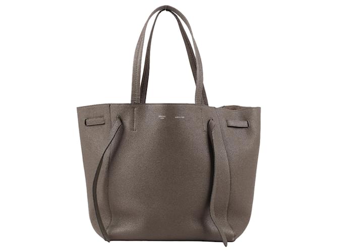Céline Celine Small Cabas Phantom Leather Tote Bag in Grey  ref.1319413