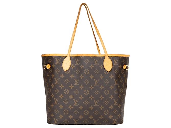 Sac cabas Louis Vuitton en toile monogramme Neverfull MM Cuir Marron  ref.1319419