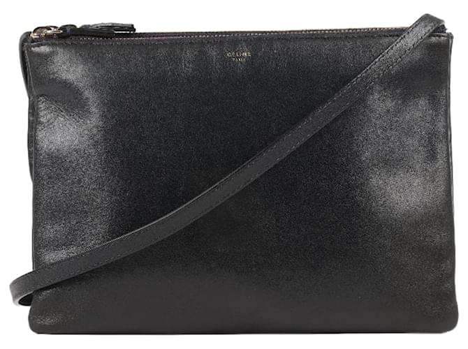 Céline Celine Large Trio bag in Black Leather  ref.1319432